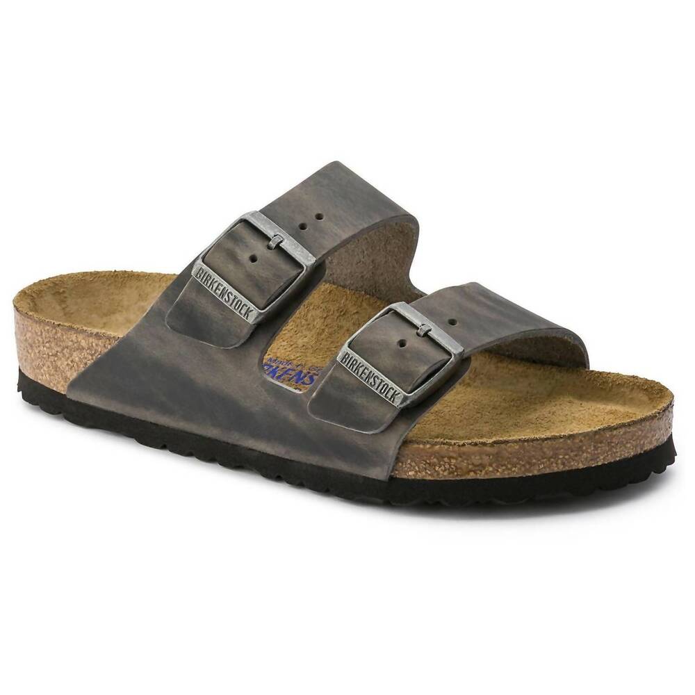 NEW BIRKENSTOCK unisex - arizona soft foot bed slide sandal in iron